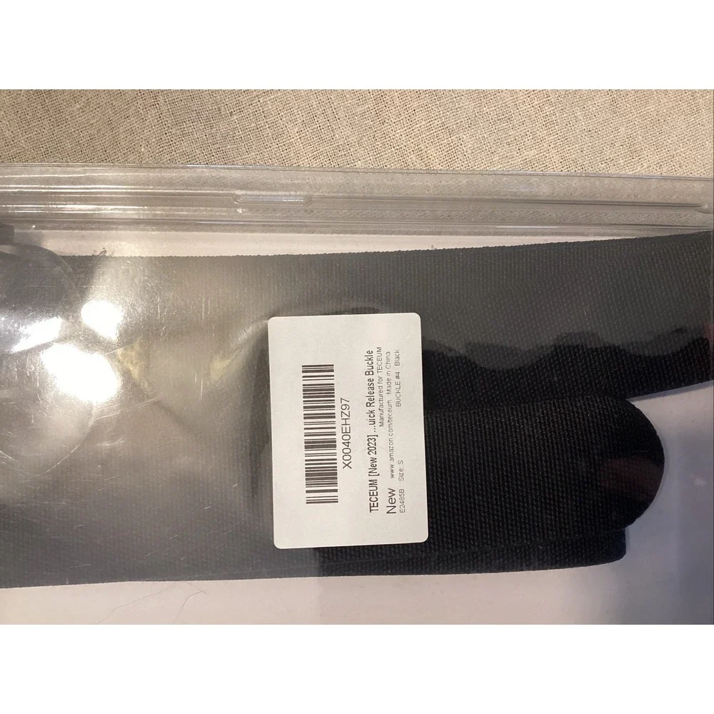 Teceum‎ Black Tactical Belt Quick Release Buckle Size Small